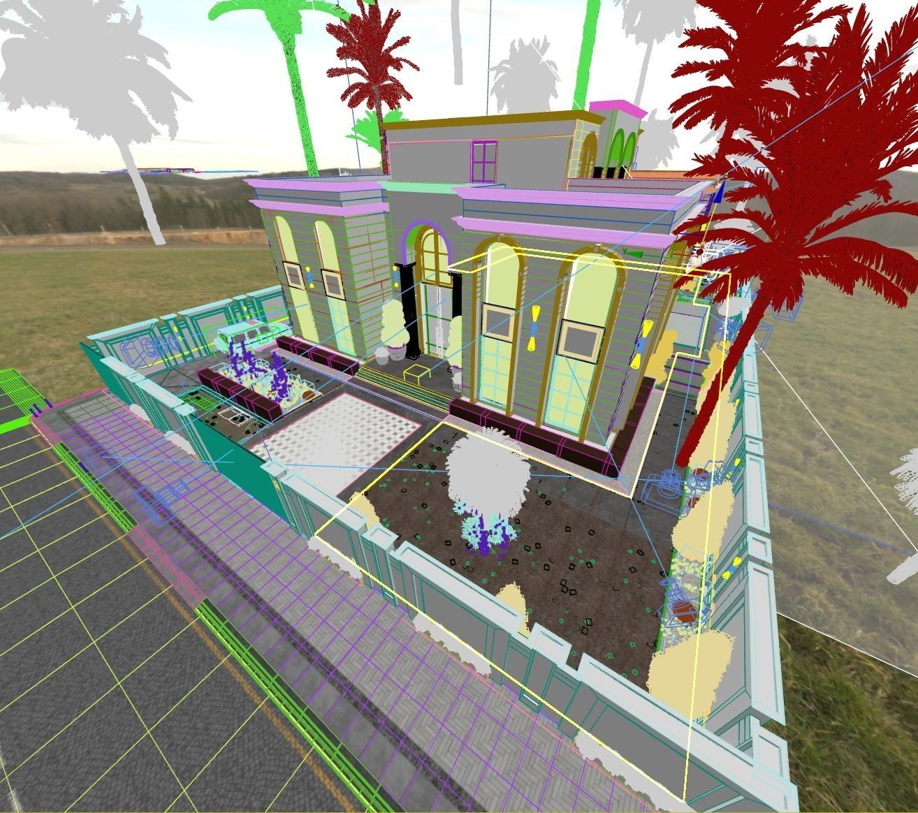 Classic White Villa 3d Model 3D model_13