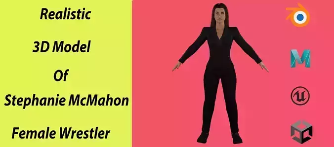 Stephanie McMahon Low-poly 3D model