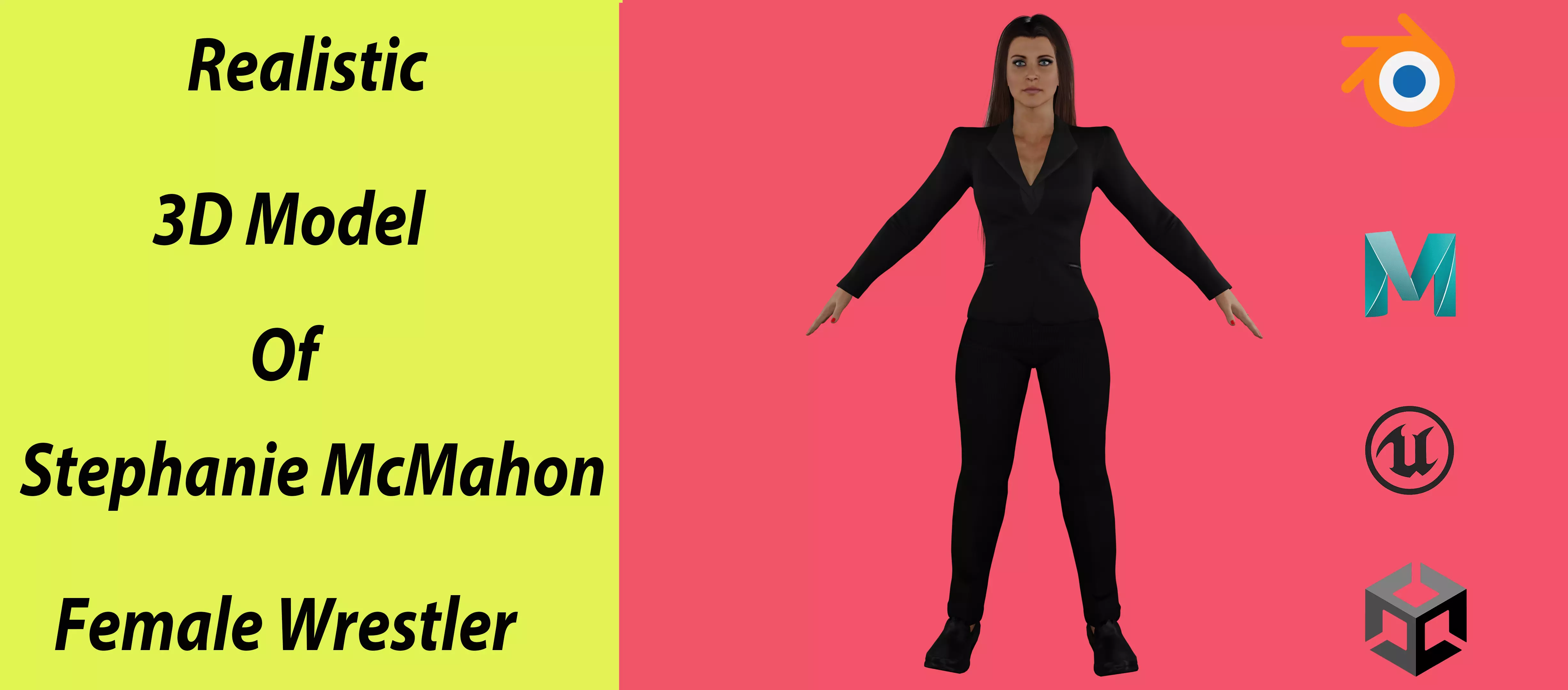 Stephanie McMahon Low-poly 3D model