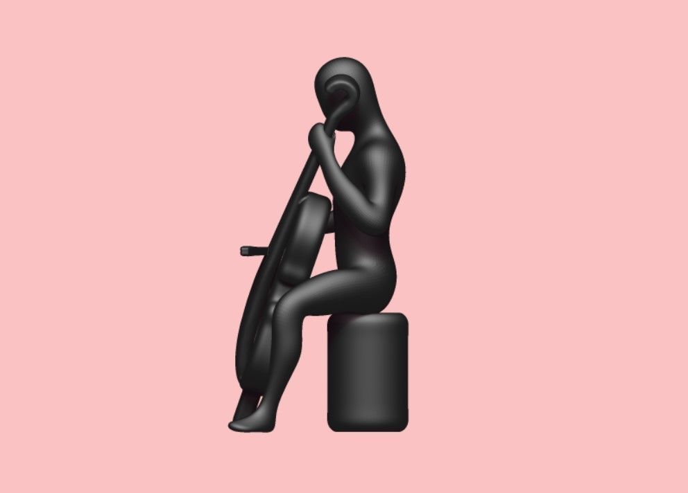 Cello Statue 3D print model_3