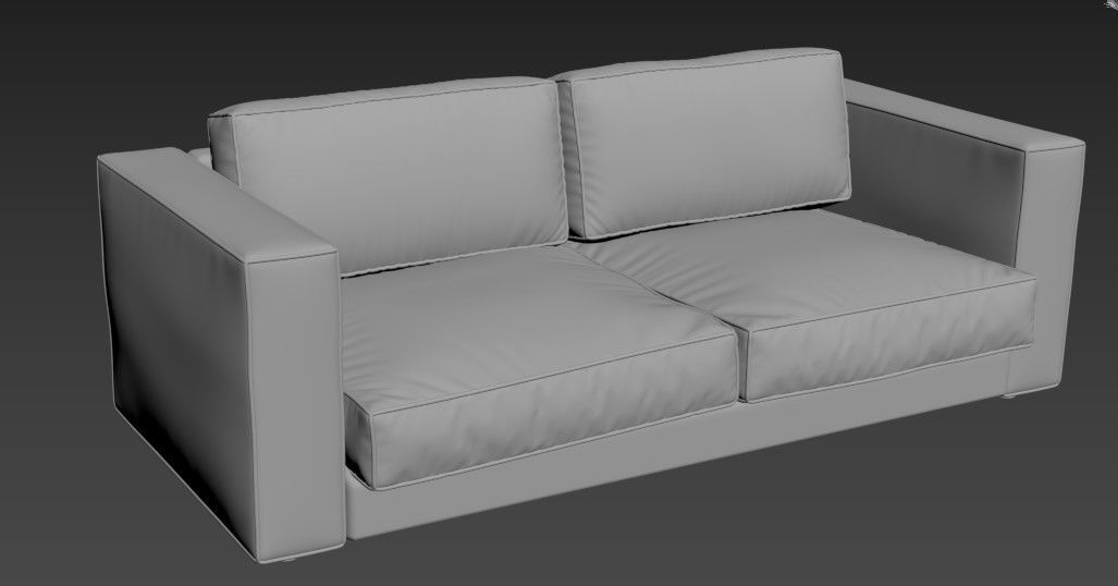 Classic sofa in beige 3D model_6