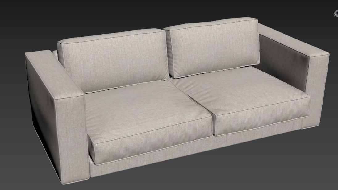 Classic sofa in beige 3D model_4