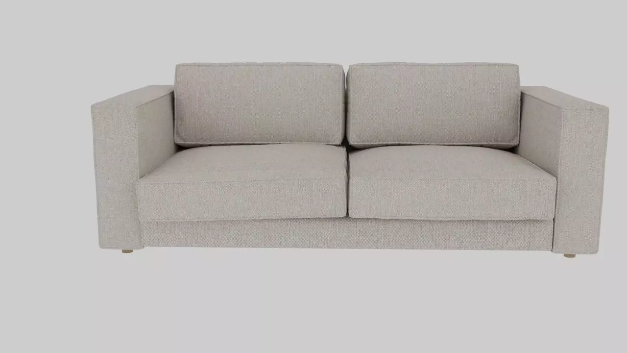 Classic sofa in beige 3D model_0