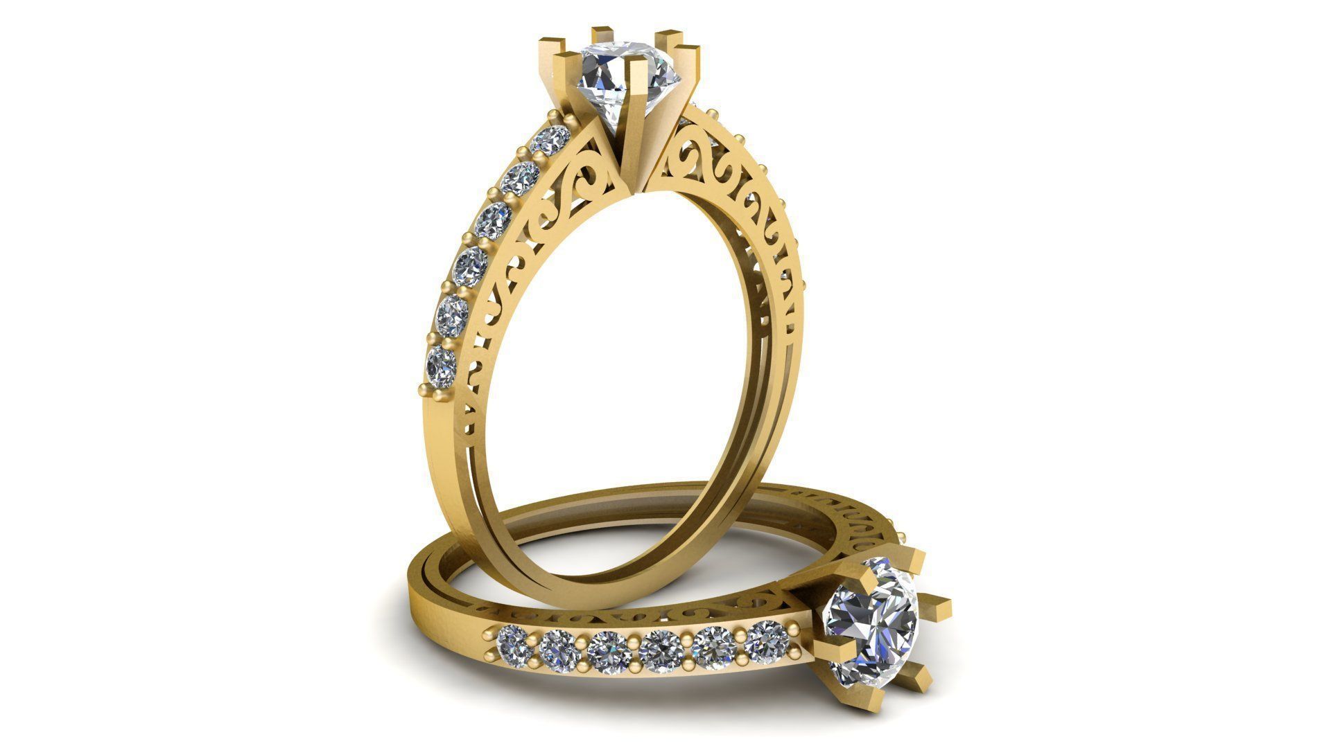 Solitaire Diamond Ring 3d Pritnable Model 3D print model_1