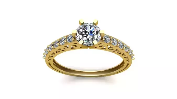 Solitaire Diamond Ring 3d Pritnable Model