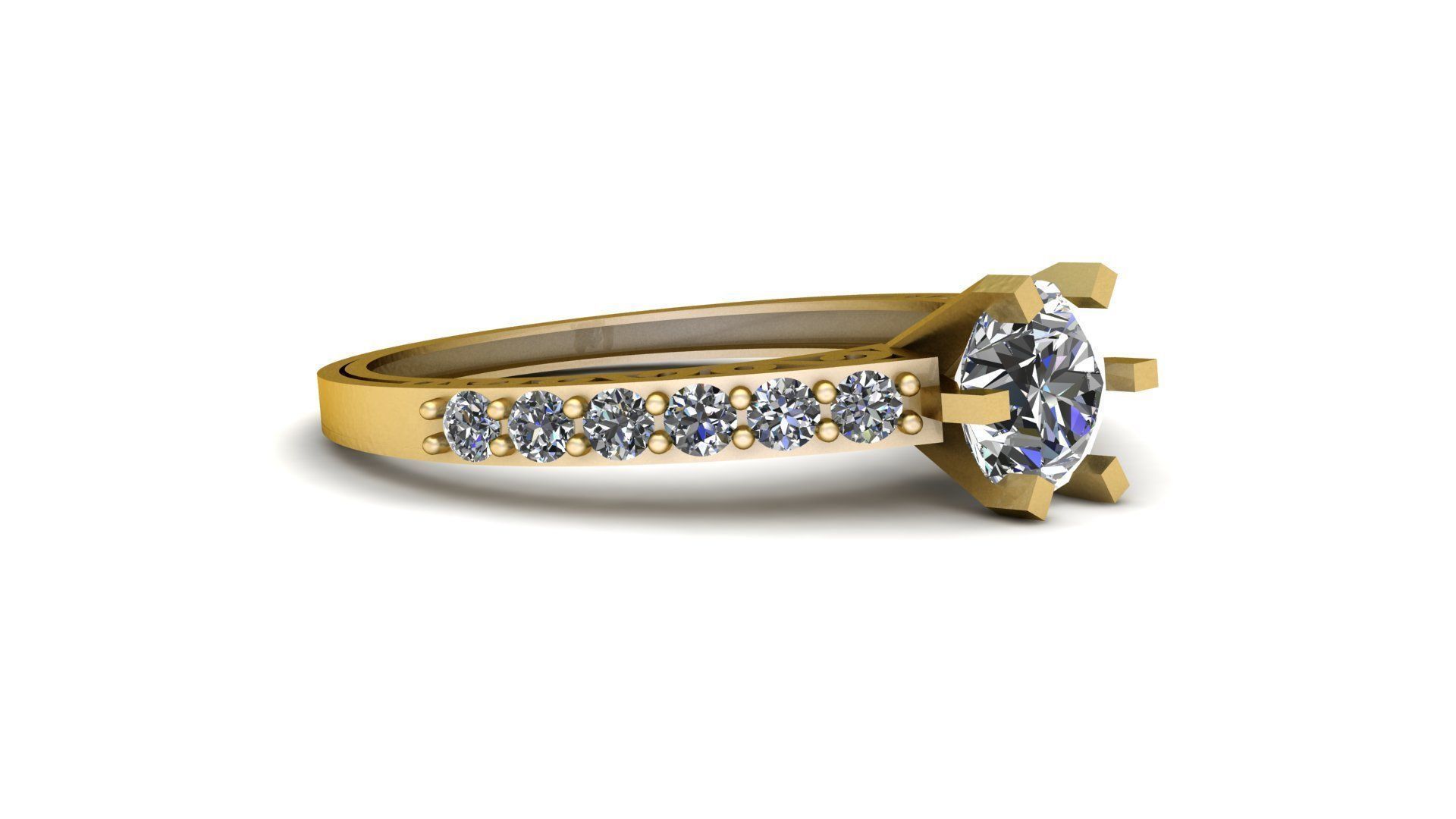 Solitaire Diamond Ring 3d Pritnable Model 3D print model_4