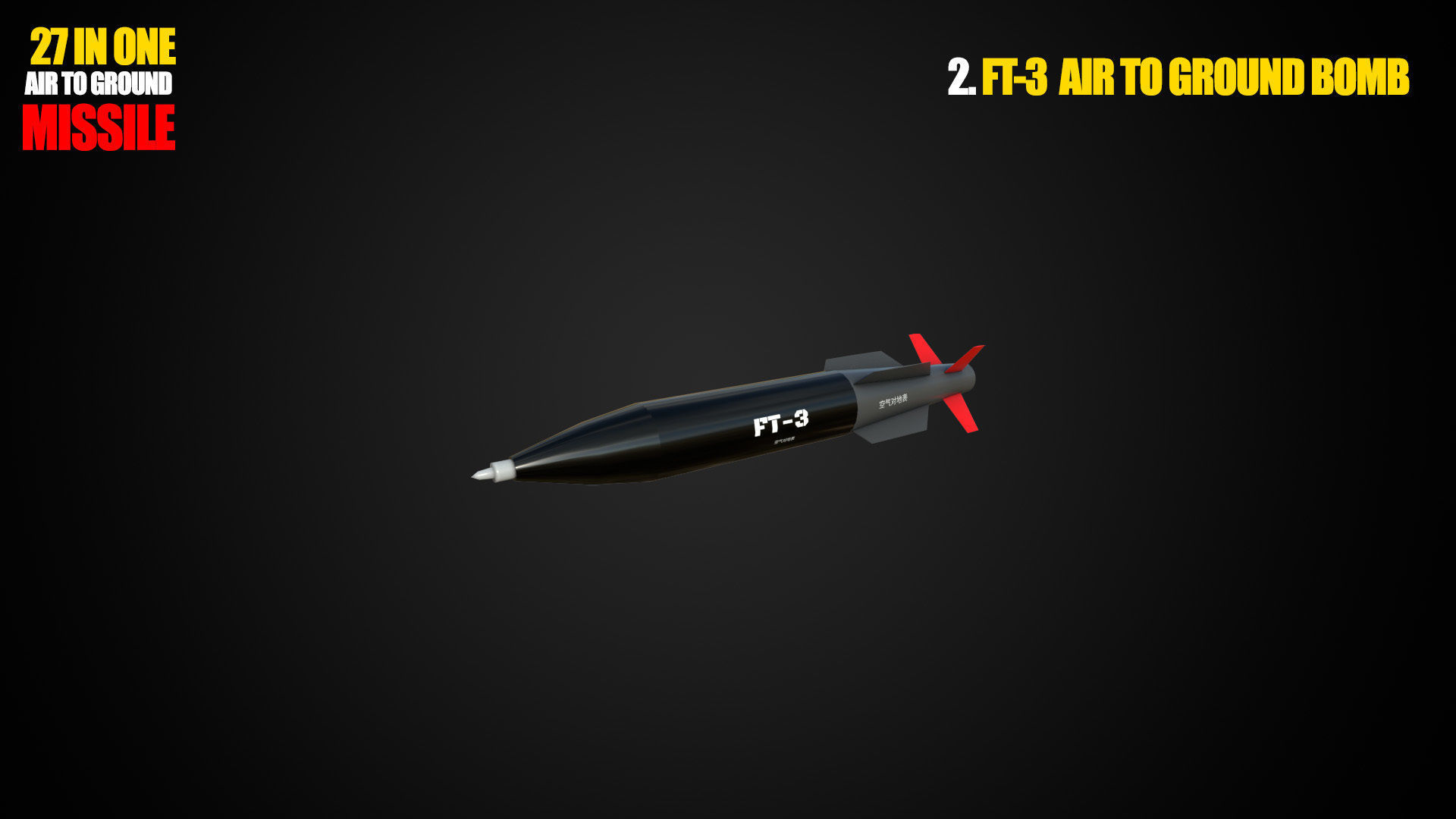 Air to ground missile and bomb lowpoly package Low-poly 3D model_2