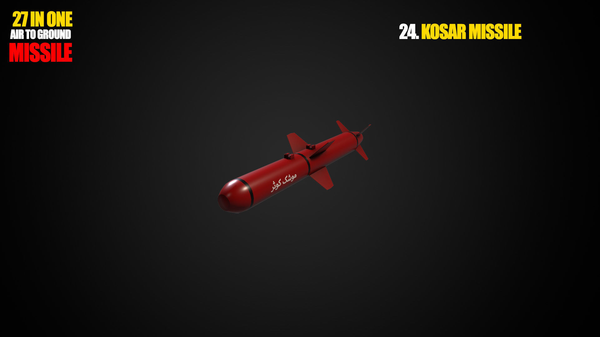 Air to ground missile and bomb lowpoly package Low-poly 3D model_24