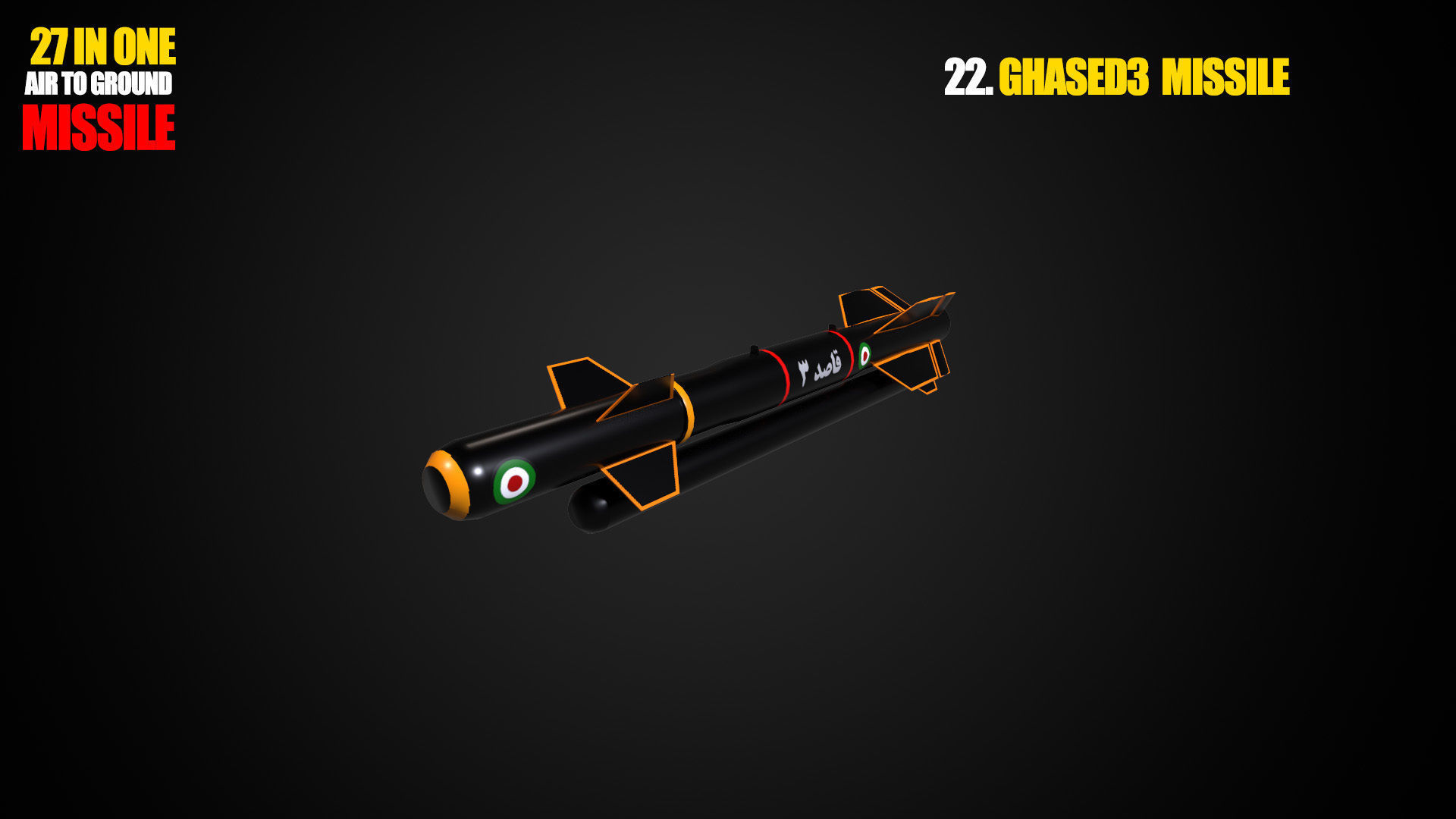 Air to ground missile and bomb lowpoly package Low-poly 3D model_22