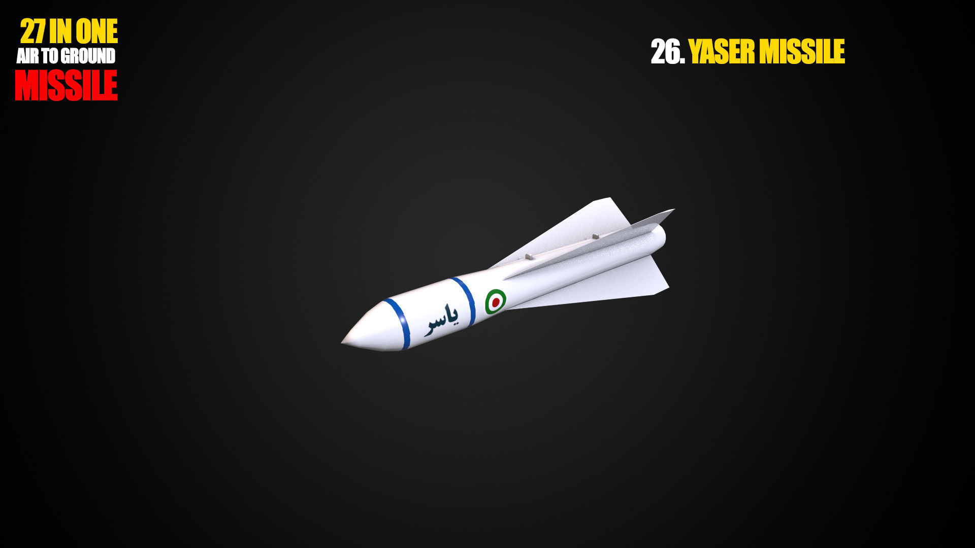 Air to ground missile and bomb lowpoly package Low-poly 3D model_26