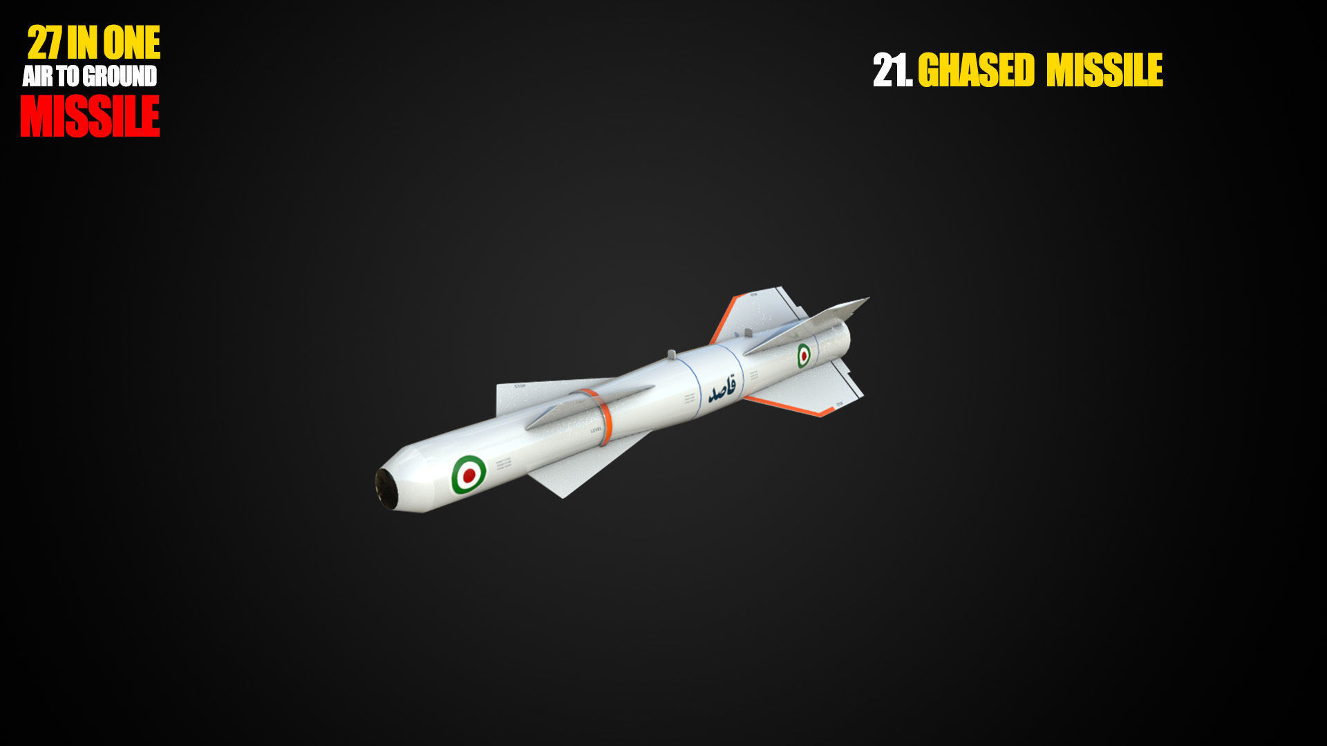 Air to ground missile and bomb lowpoly package Low-poly 3D model_21