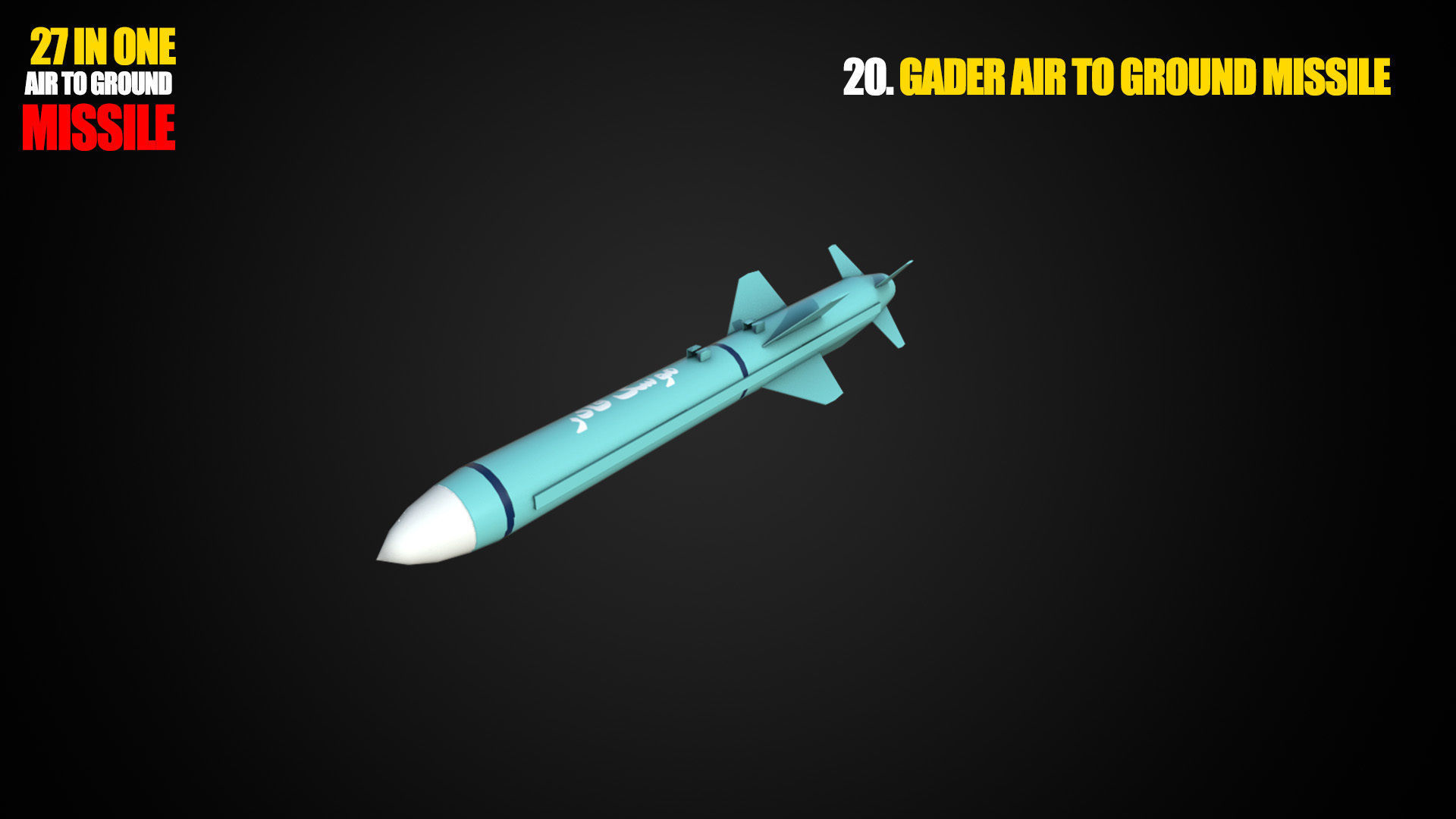 Air to ground missile and bomb lowpoly package Low-poly 3D model_20
