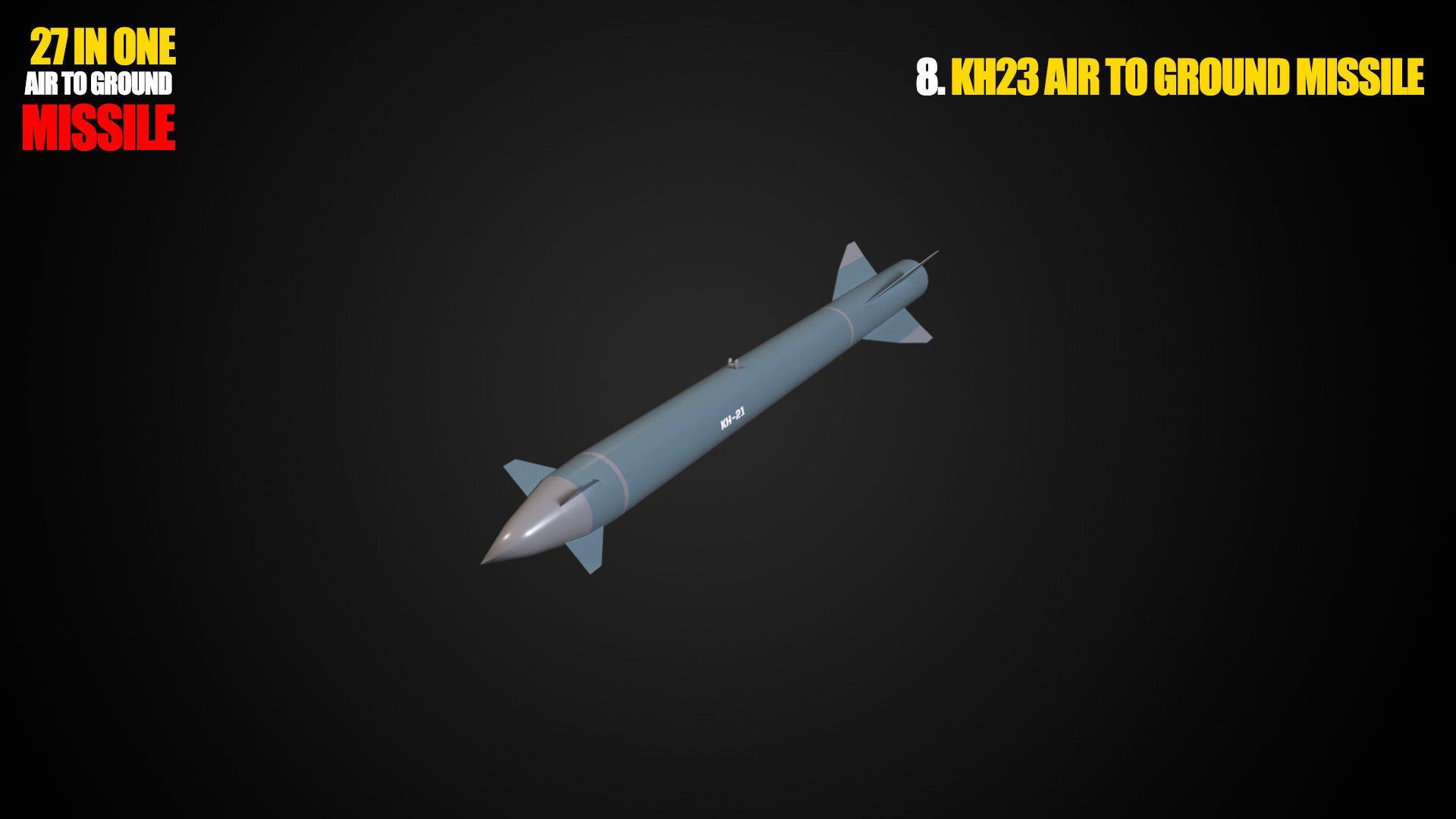 Air to ground missile and bomb lowpoly package Low-poly 3D model_8