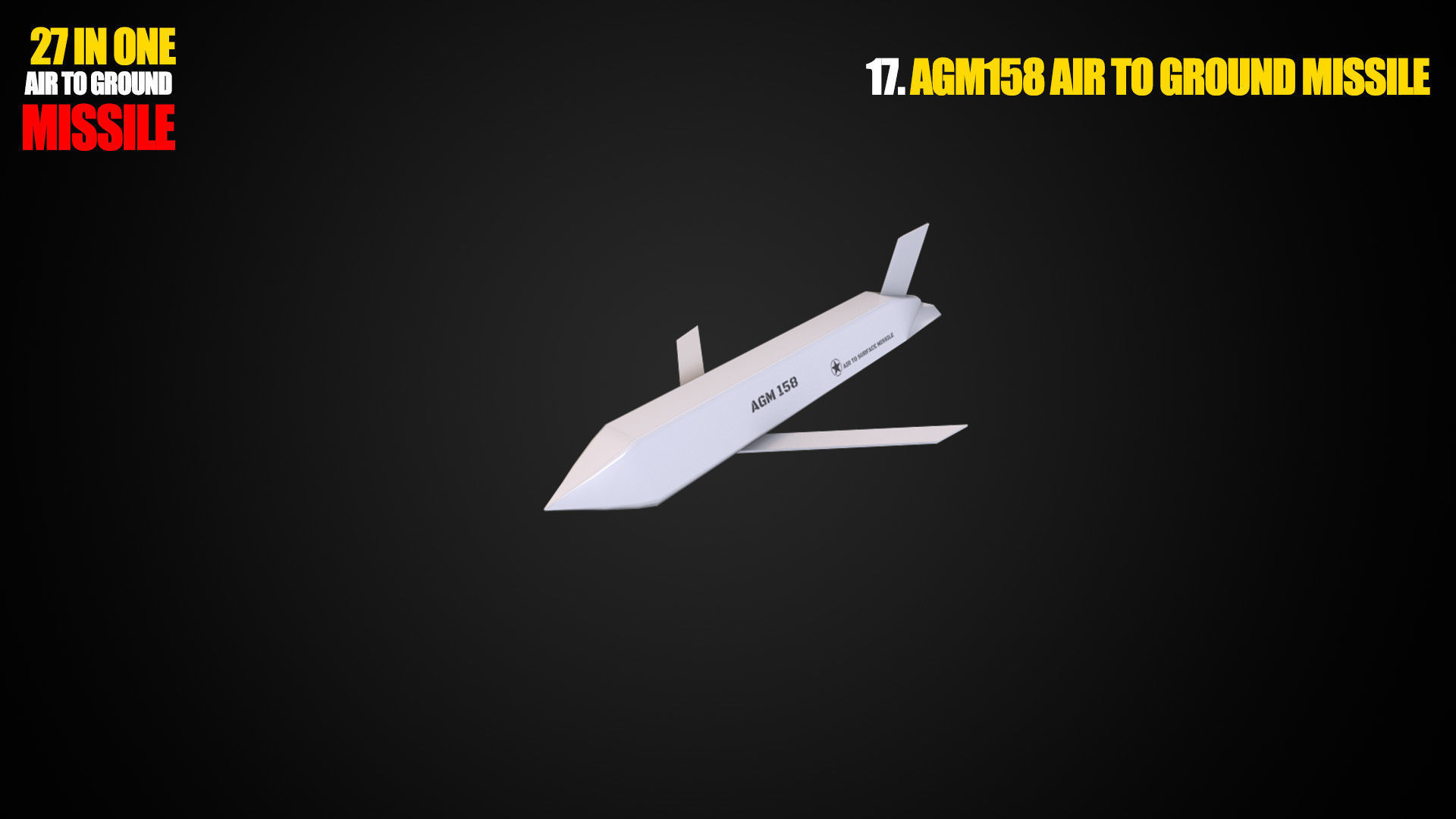 Air to ground missile and bomb lowpoly package Low-poly 3D model_17