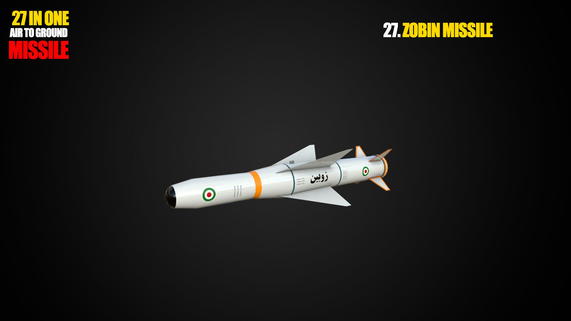 Air to ground missile and bomb lowpoly package Low-poly 3D model_27