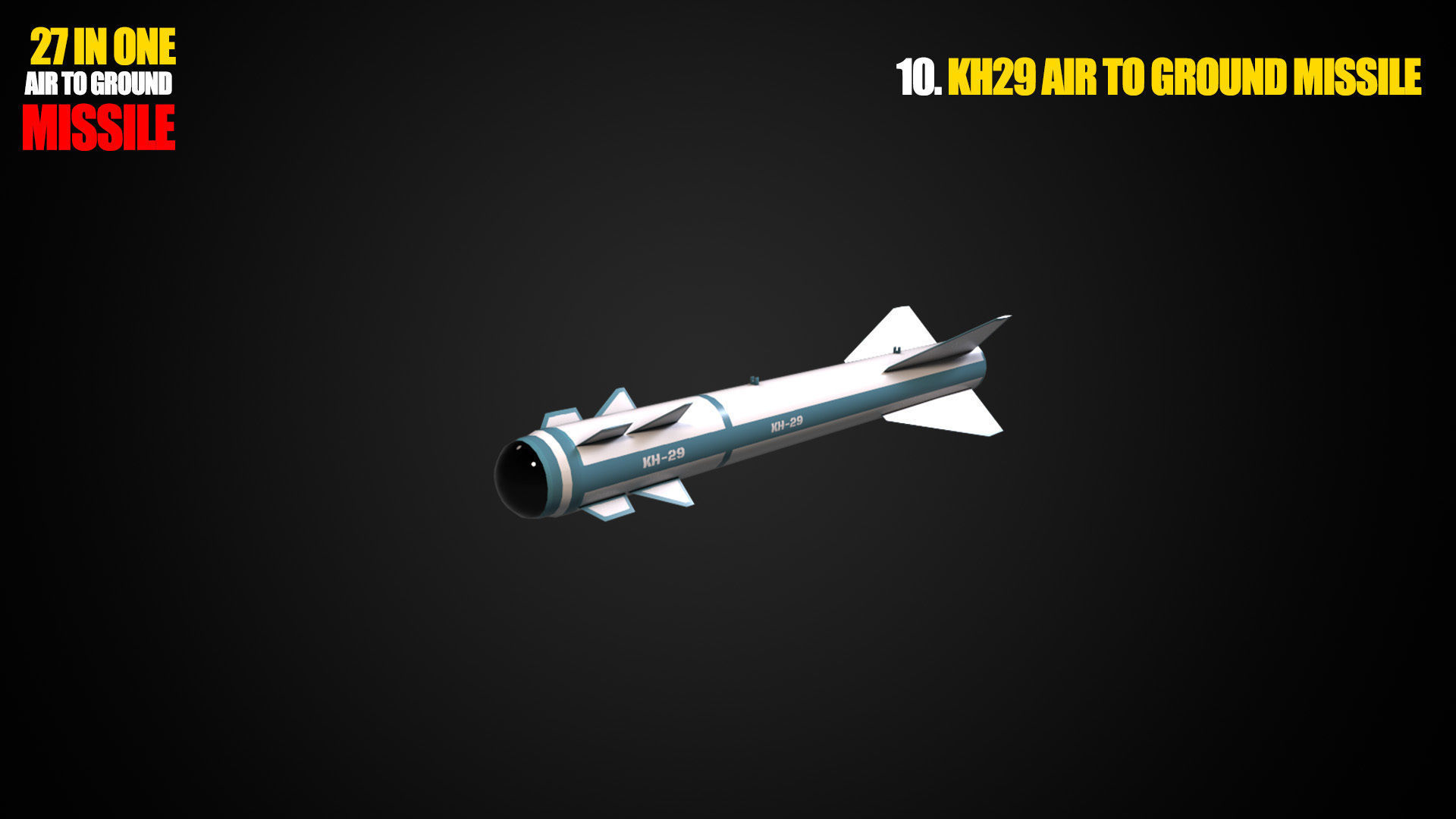 Air to ground missile and bomb lowpoly package Low-poly 3D model_10