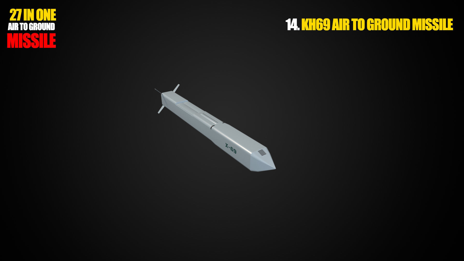 Air to ground missile and bomb lowpoly package Low-poly 3D model_14