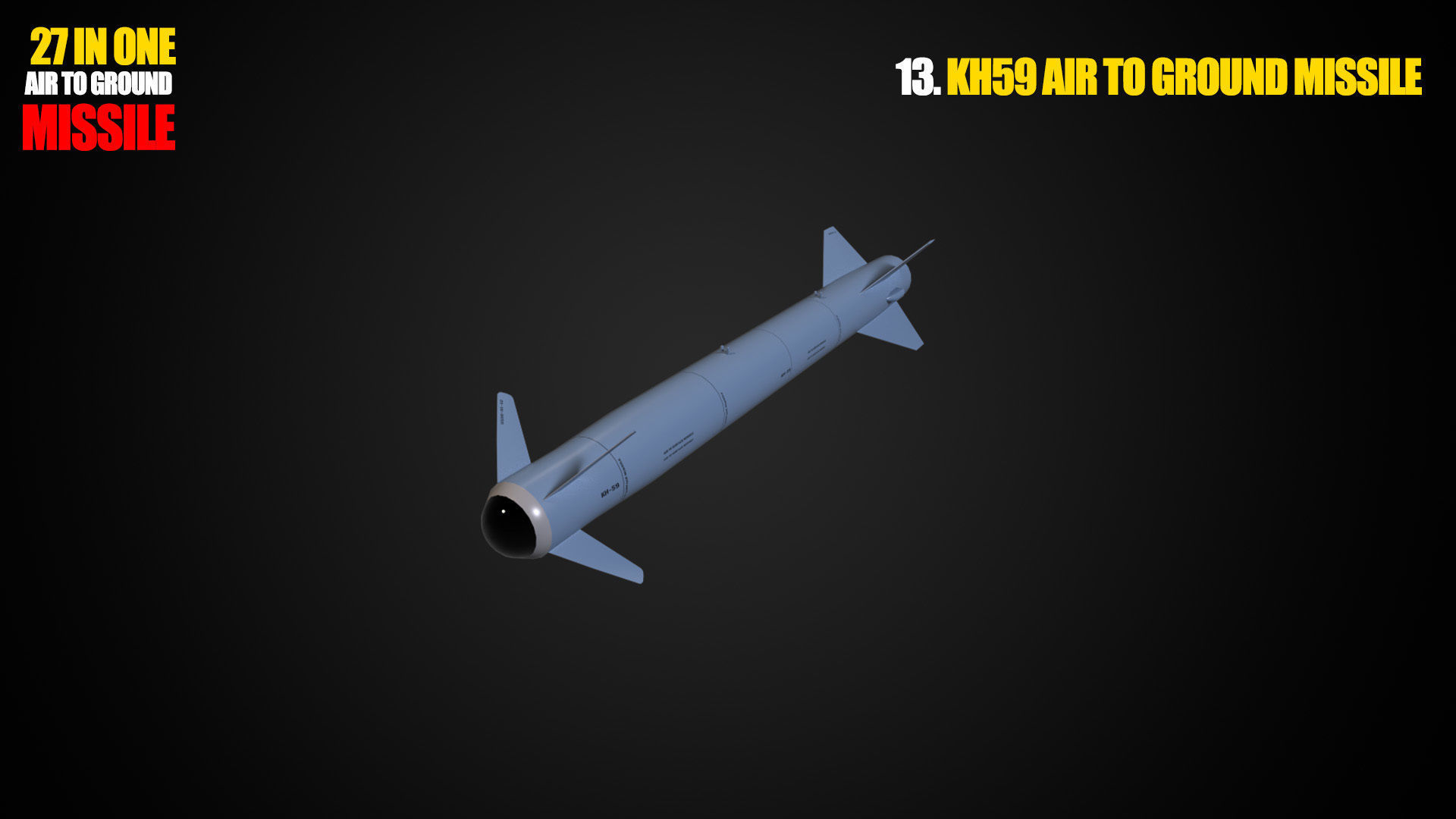 Air to ground missile and bomb lowpoly package Low-poly 3D model_13