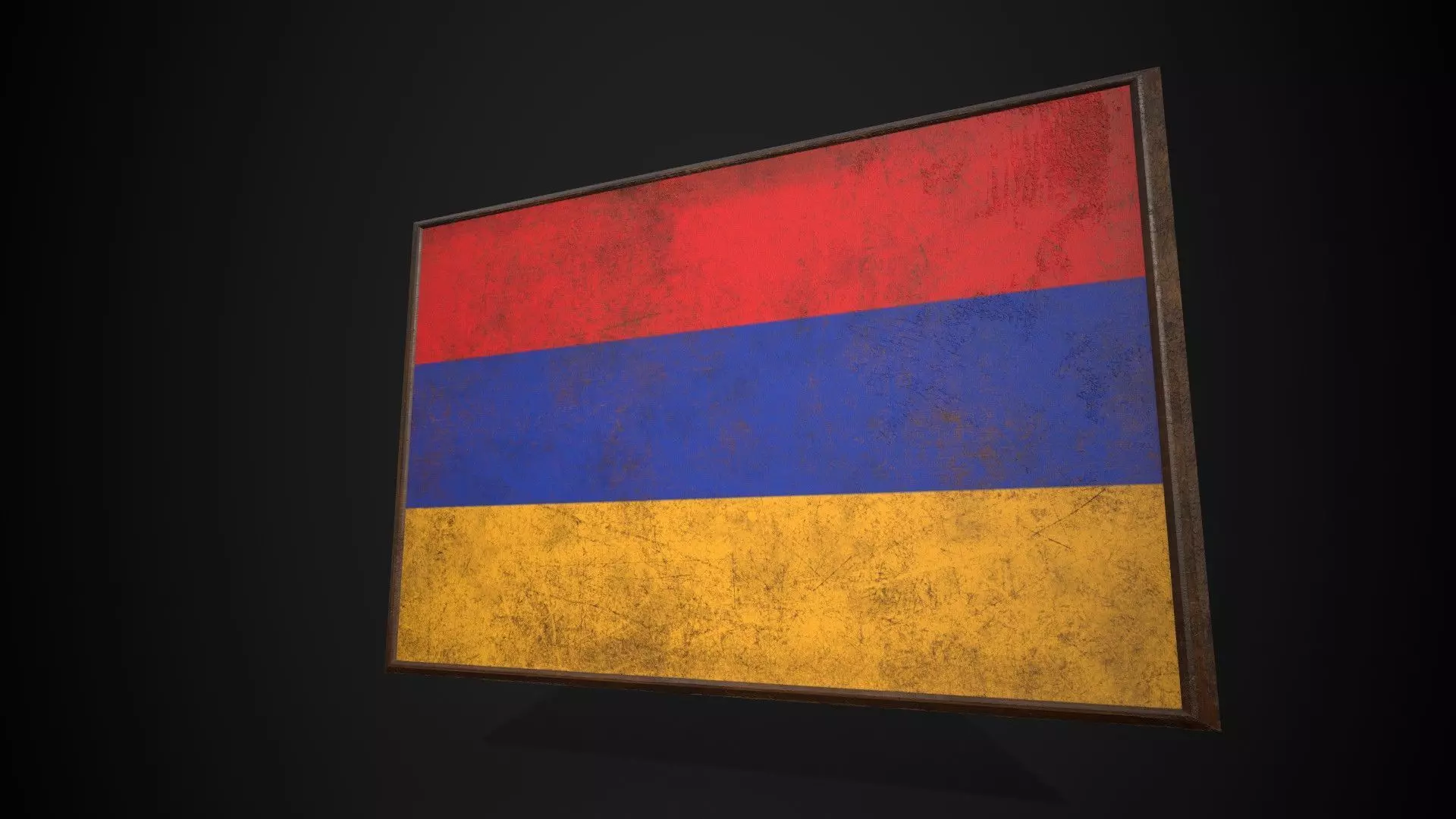 Old Picture Frame With Armenia Flag - Game Ready Low-poly 3D model