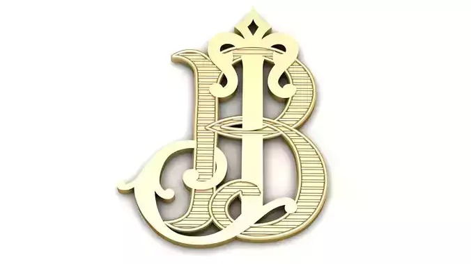Stylish Alphabet B Pendant 3d Printable Model