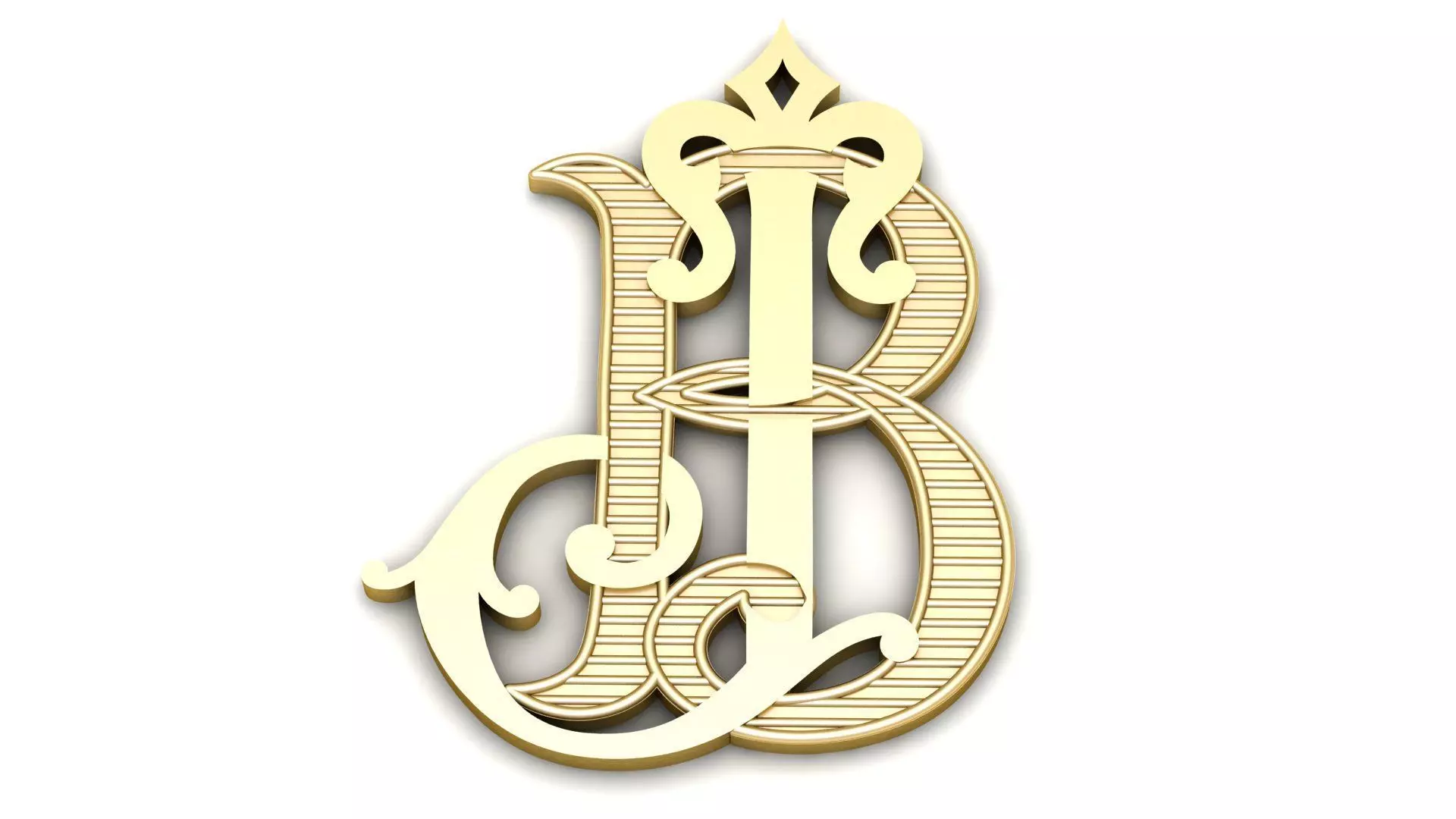 Stylish Alphabet B Pendant 3d Printable Model 3D print model_0