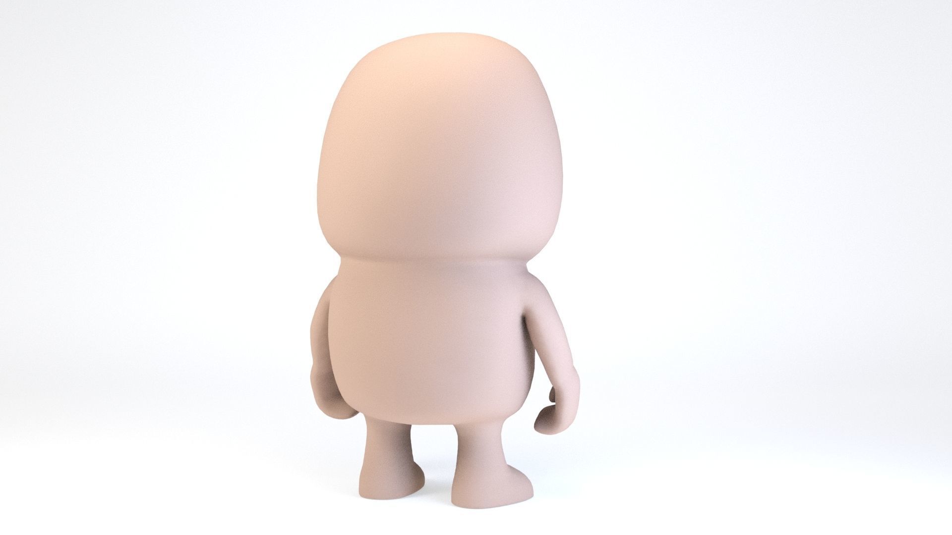 Cartoonish Humanoid Sloth Character Low-poly 3D model_2