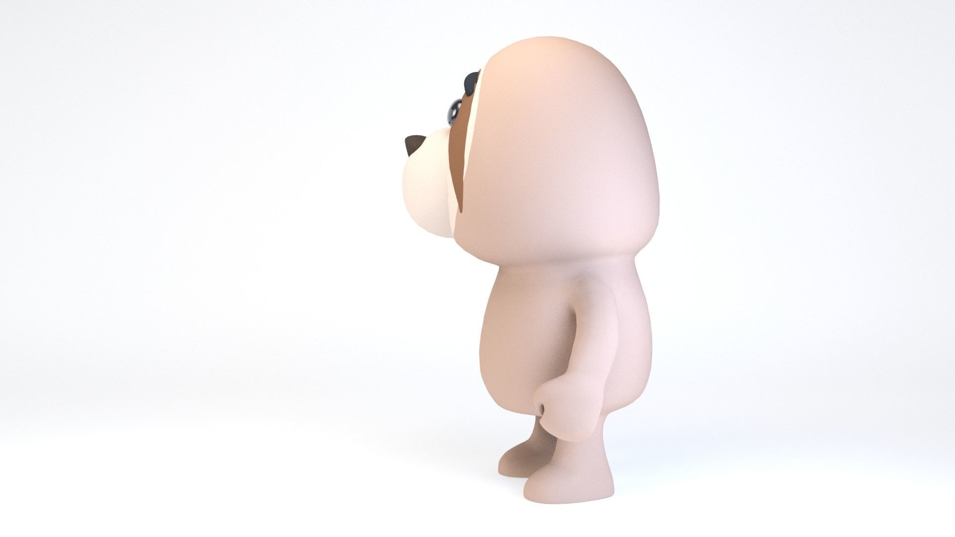 Cartoonish Humanoid Sloth Character Low-poly 3D model_3