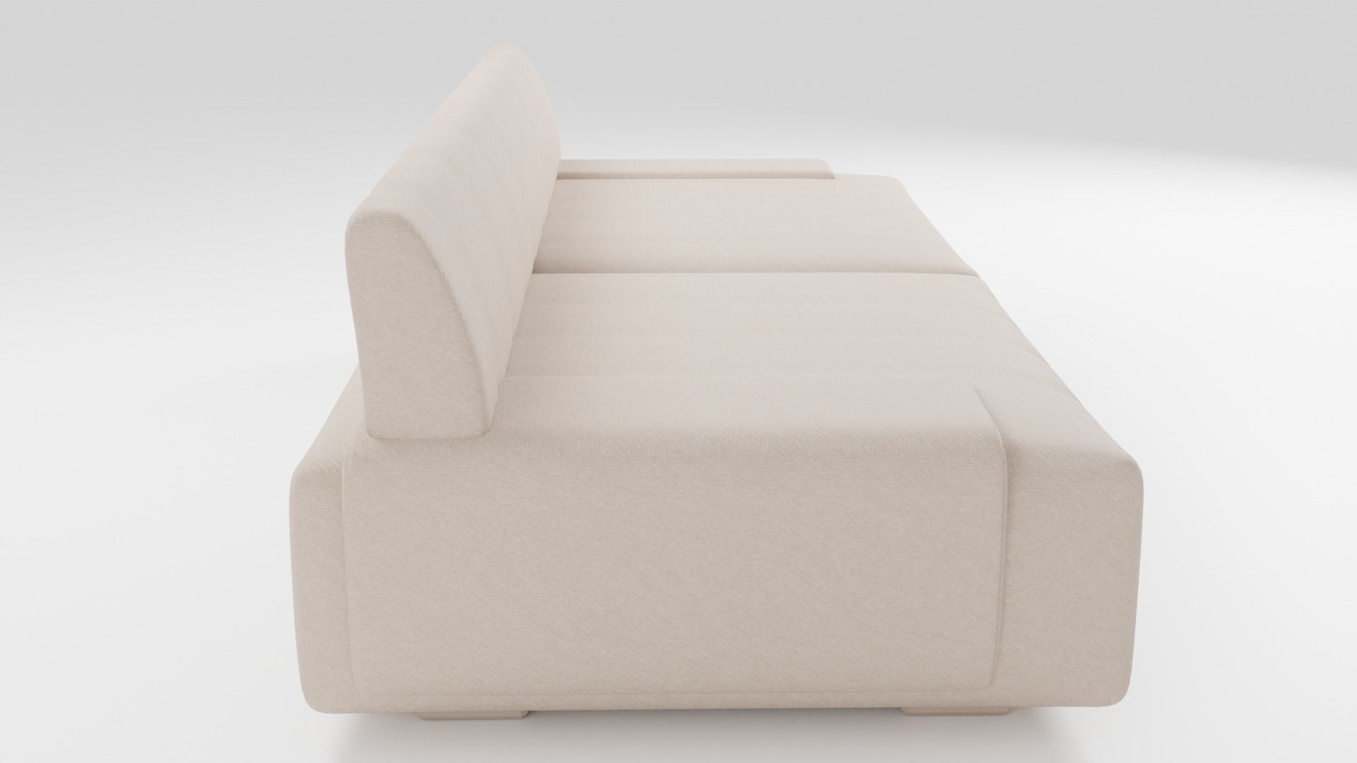 Designer sofa in light beige tones in a minimalist style 3D model_1