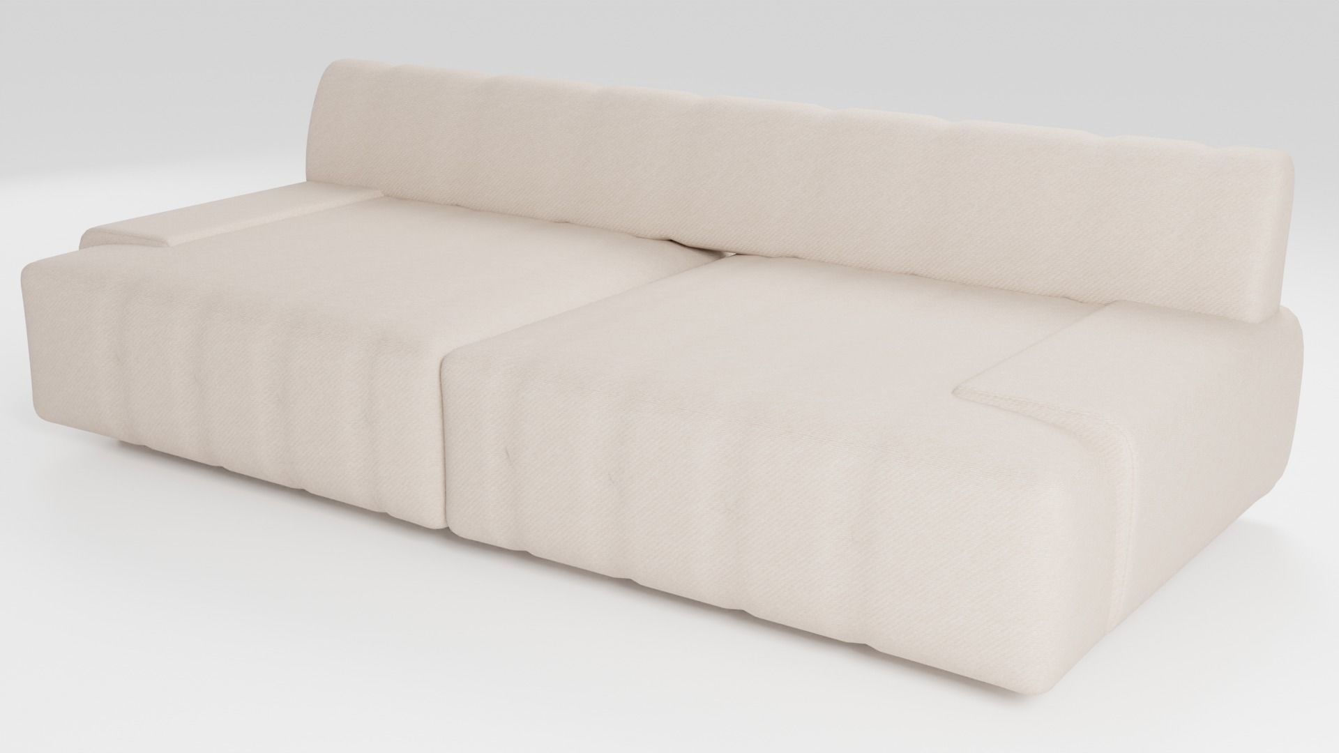Designer sofa in light beige tones in a minimalist style 3D model_4