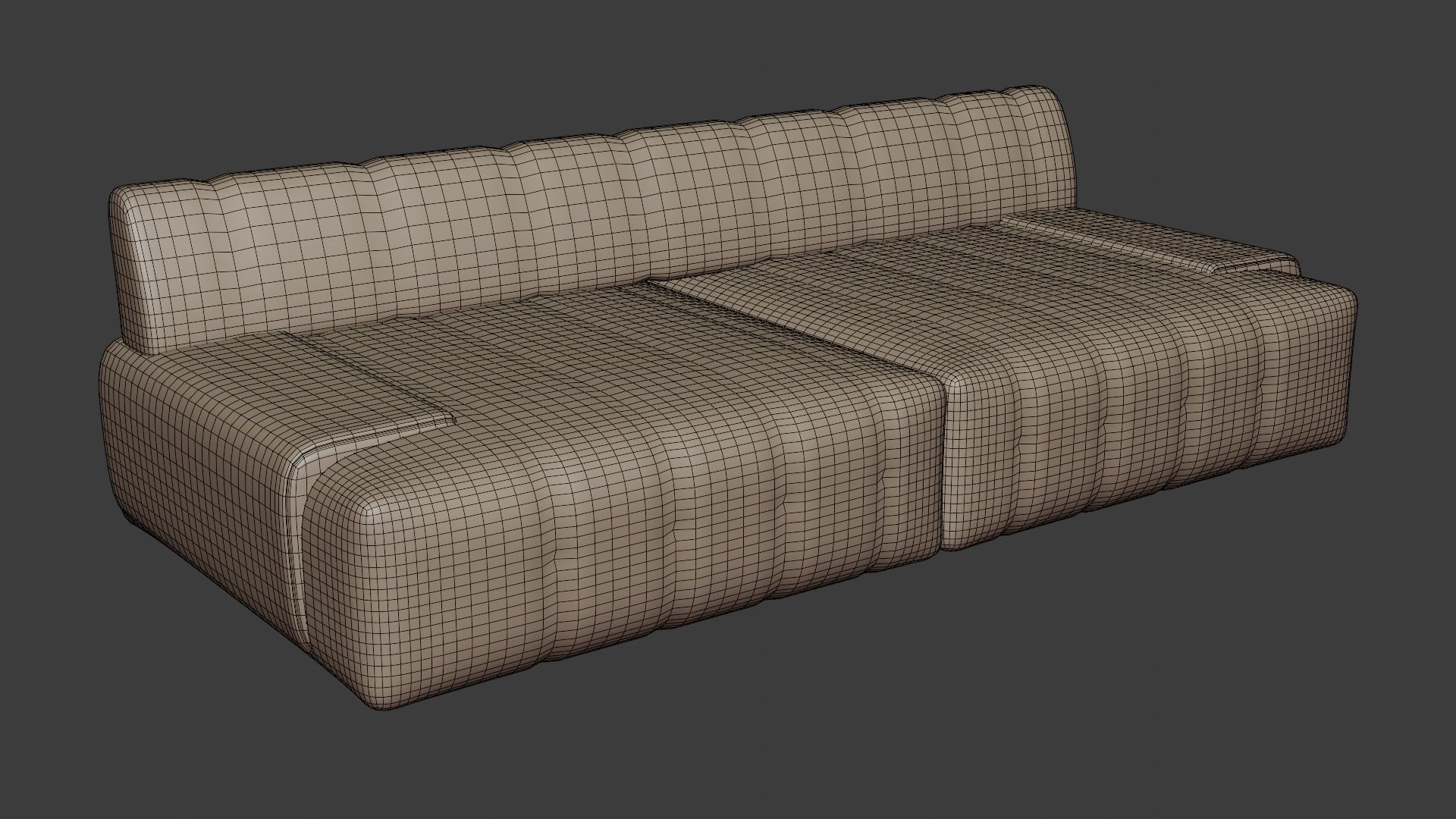 Designer sofa in light beige tones in a minimalist style 3D model_6