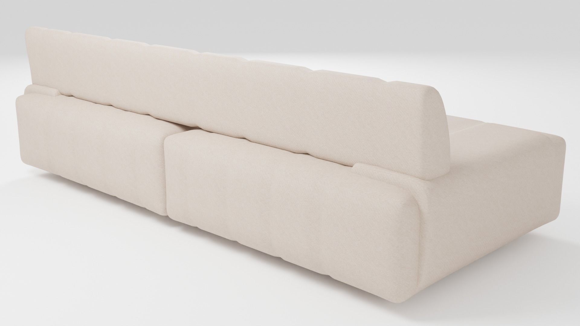 Designer sofa in light beige tones in a minimalist style 3D model_2