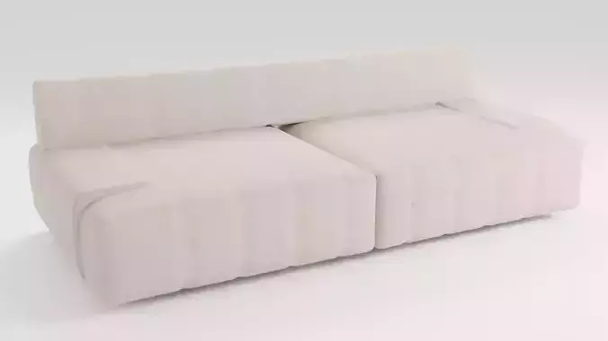 Designer sofa in light beige tones in a minimalist style