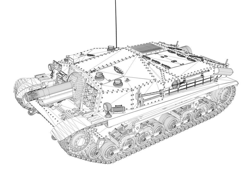 43M Zrinyi II - Hungarian Assault Gun - 3rd Battery 33 3D model_16