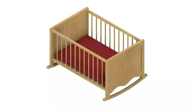 IKEA Solgul Cradle baby crib Low-poly 3D model