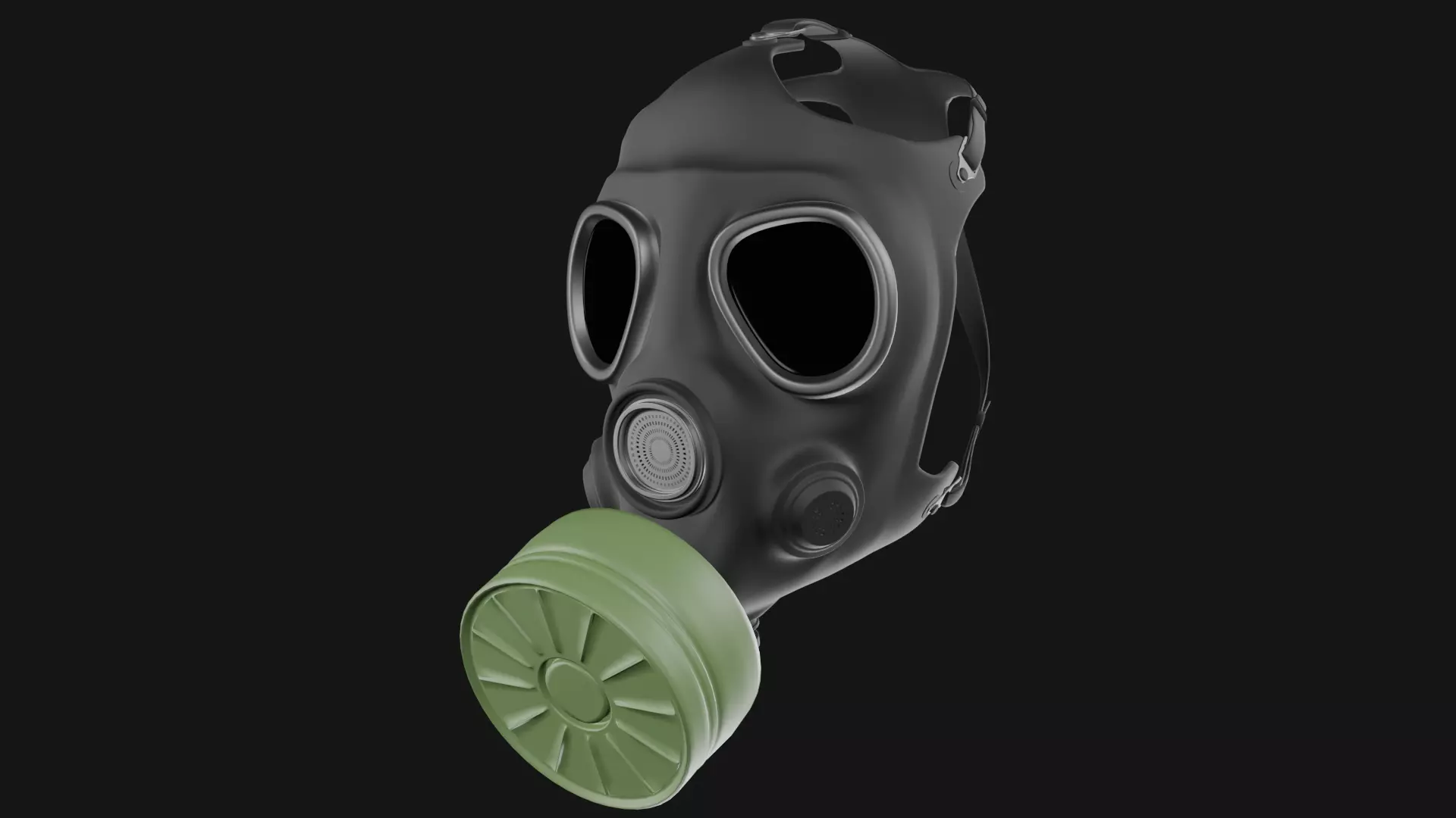 Gas mask with filter 3D model_0