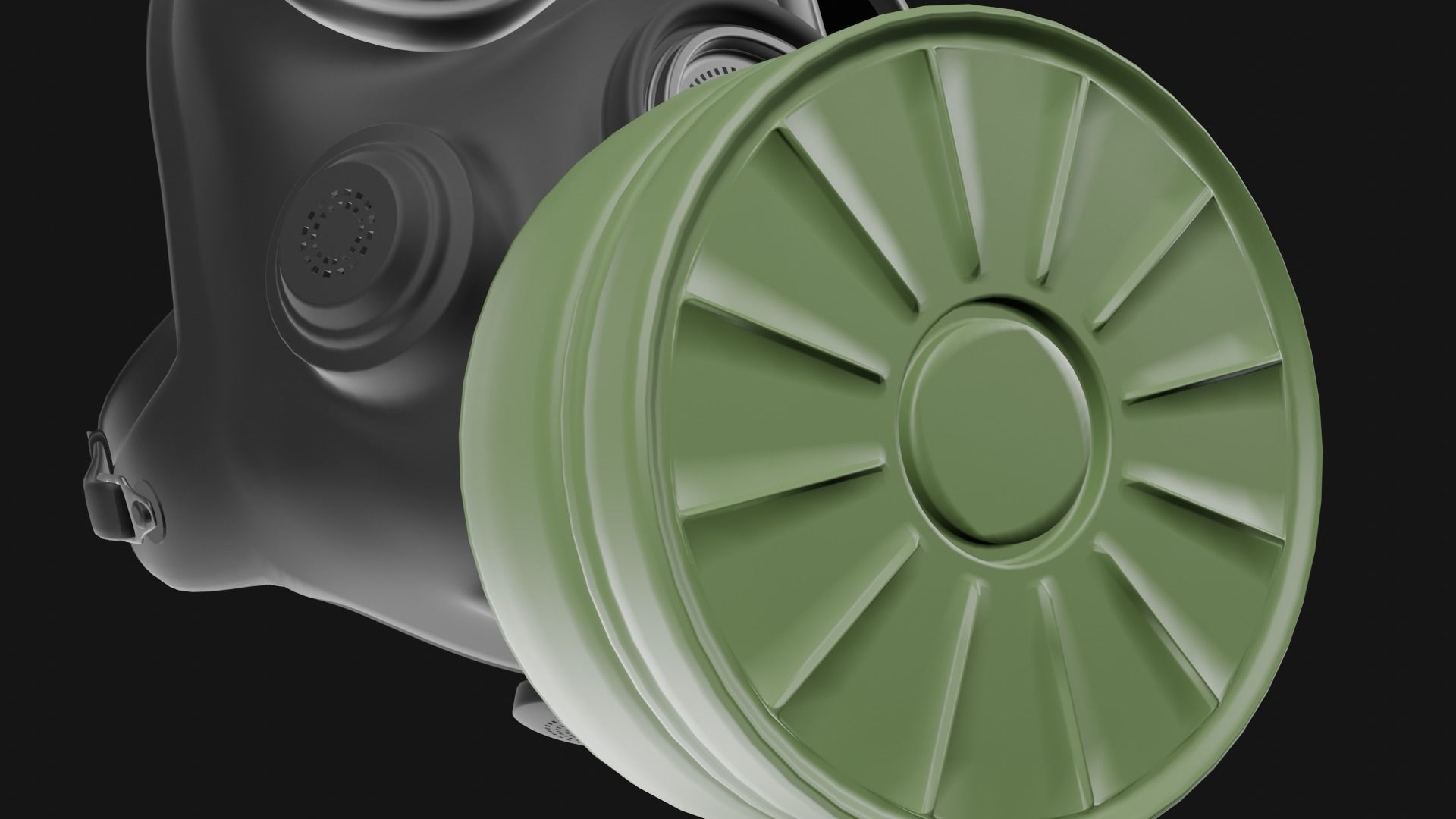 Gas mask with filter 3D model_1