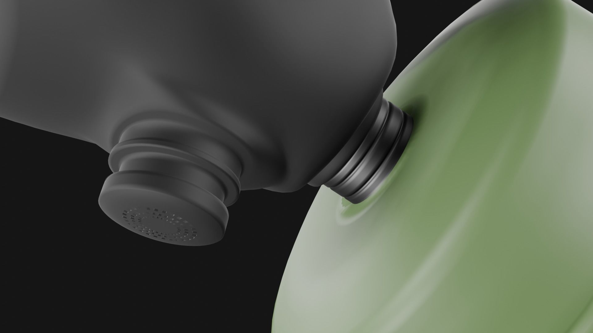 Gas mask with filter 3D model_2