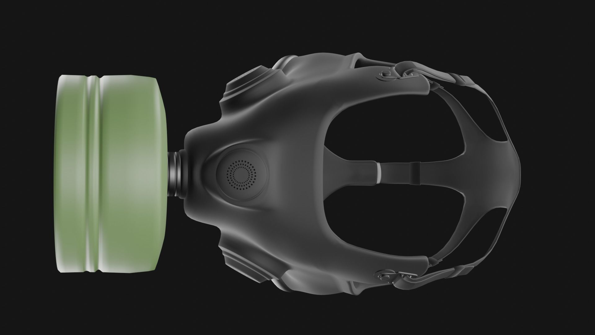 Gas mask with filter 3D model_8