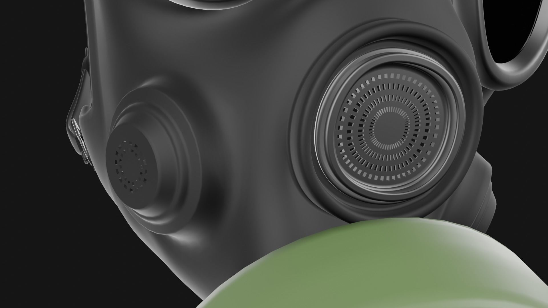 Gas mask with filter 3D model_9