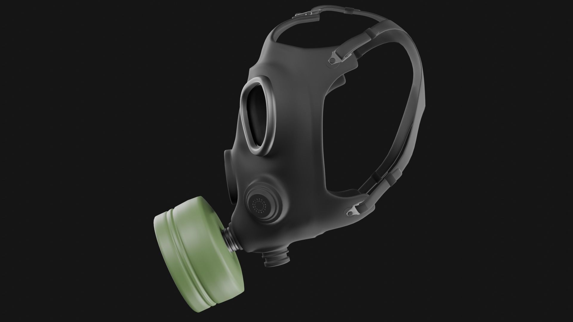 Gas mask with filter 3D model_5