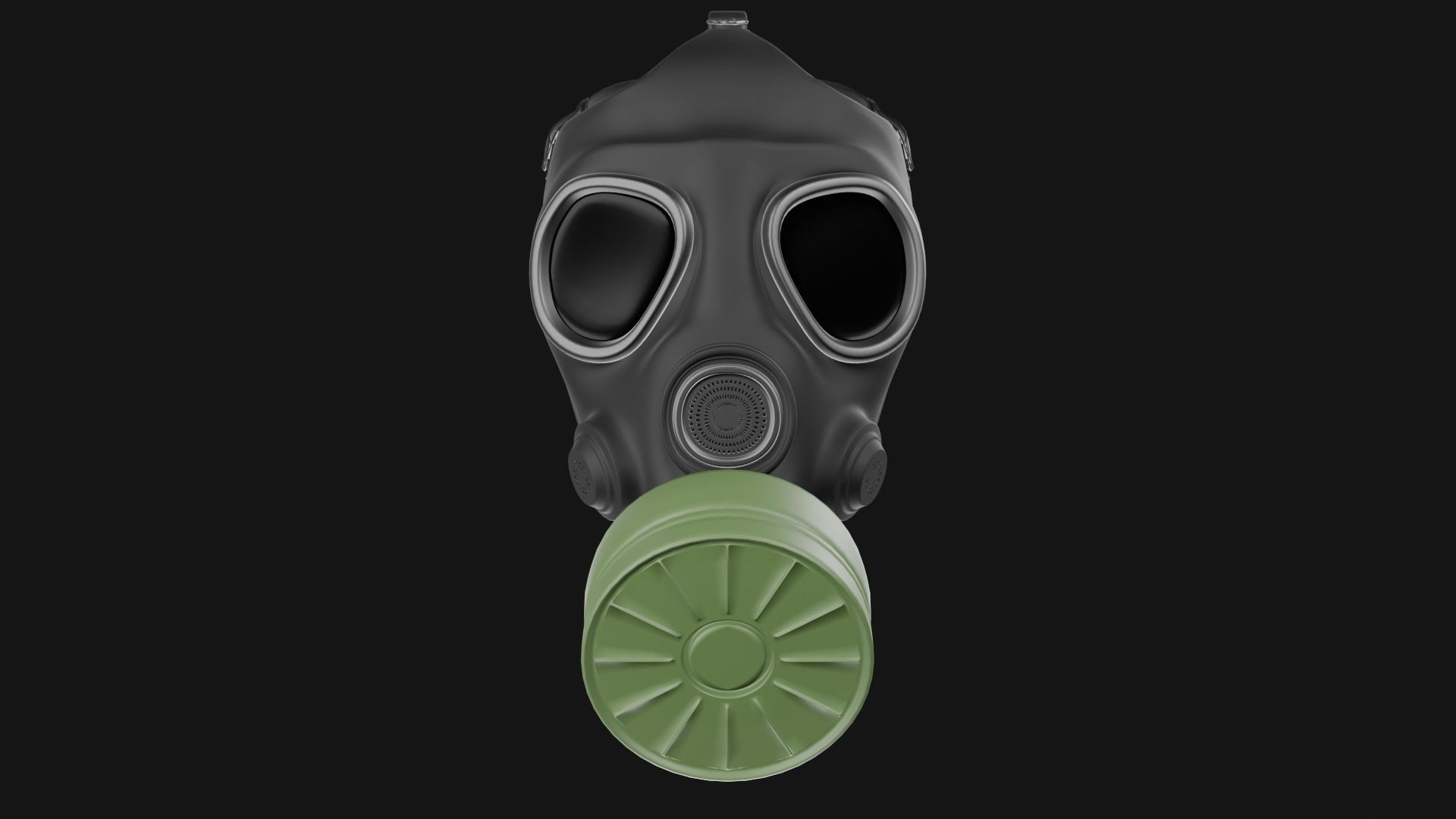 Gas mask with filter 3D model_4