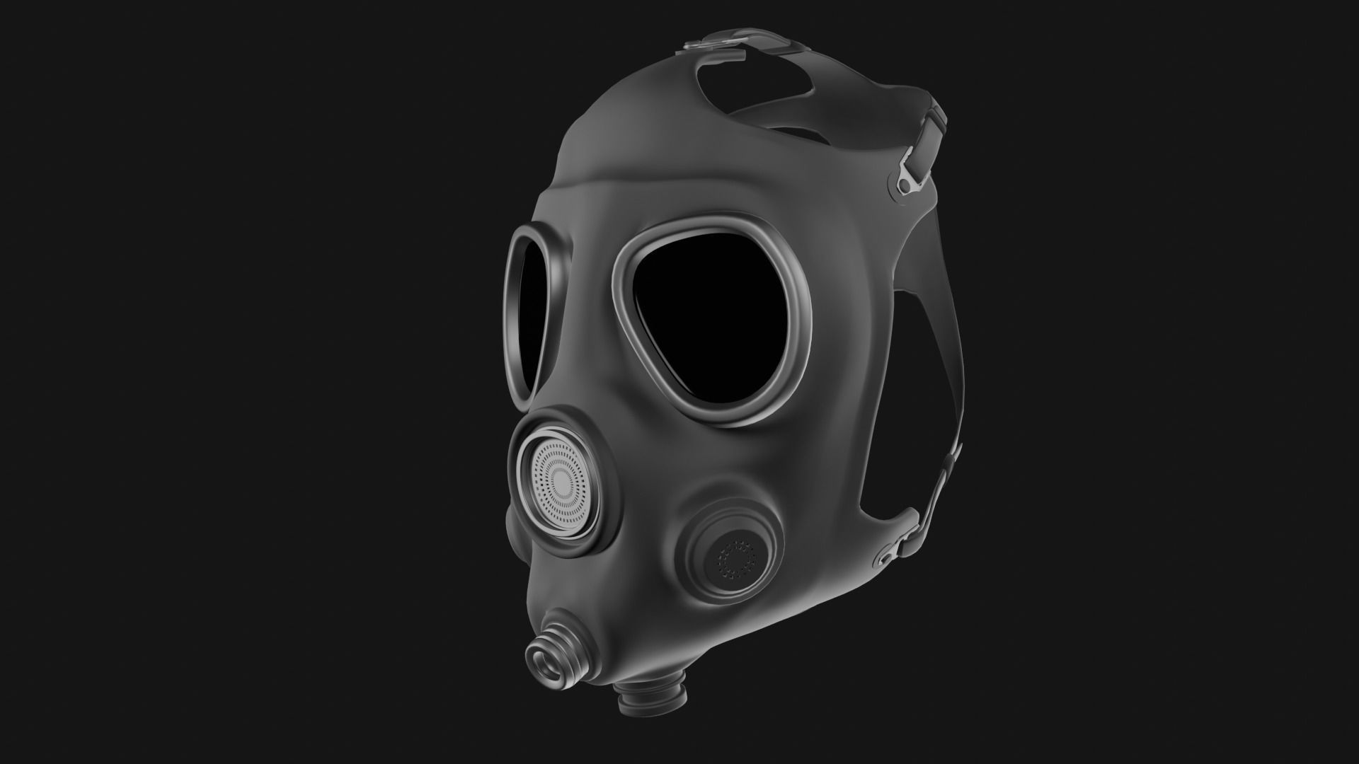 Gas mask with filter 3D model_3