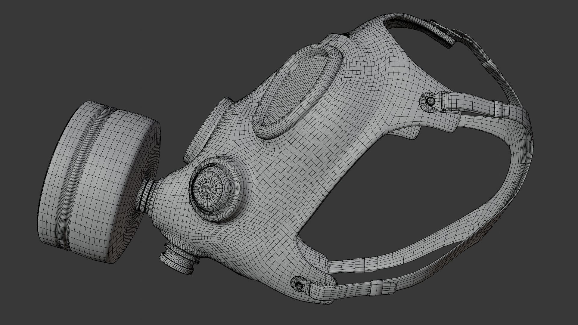 Gas mask with filter 3D model_15