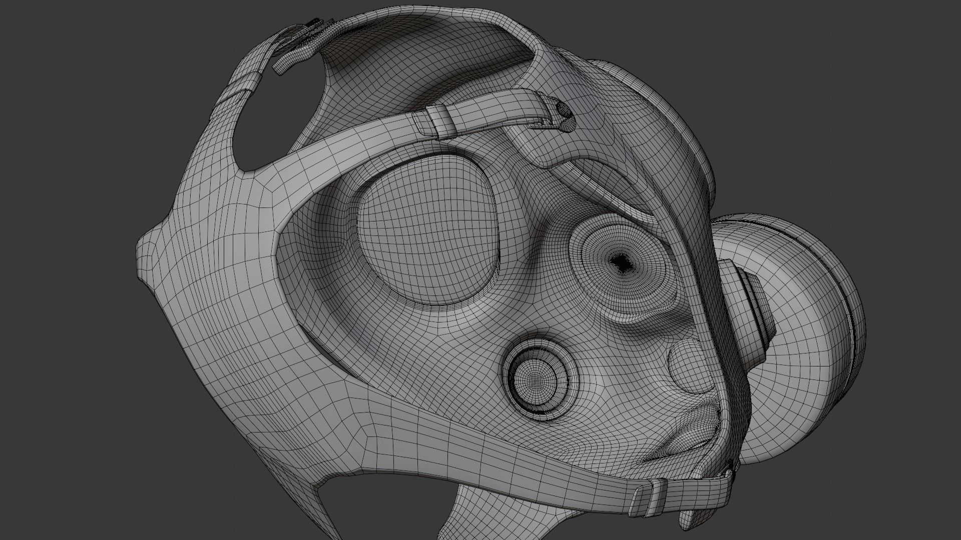 Gas mask with filter 3D model_19