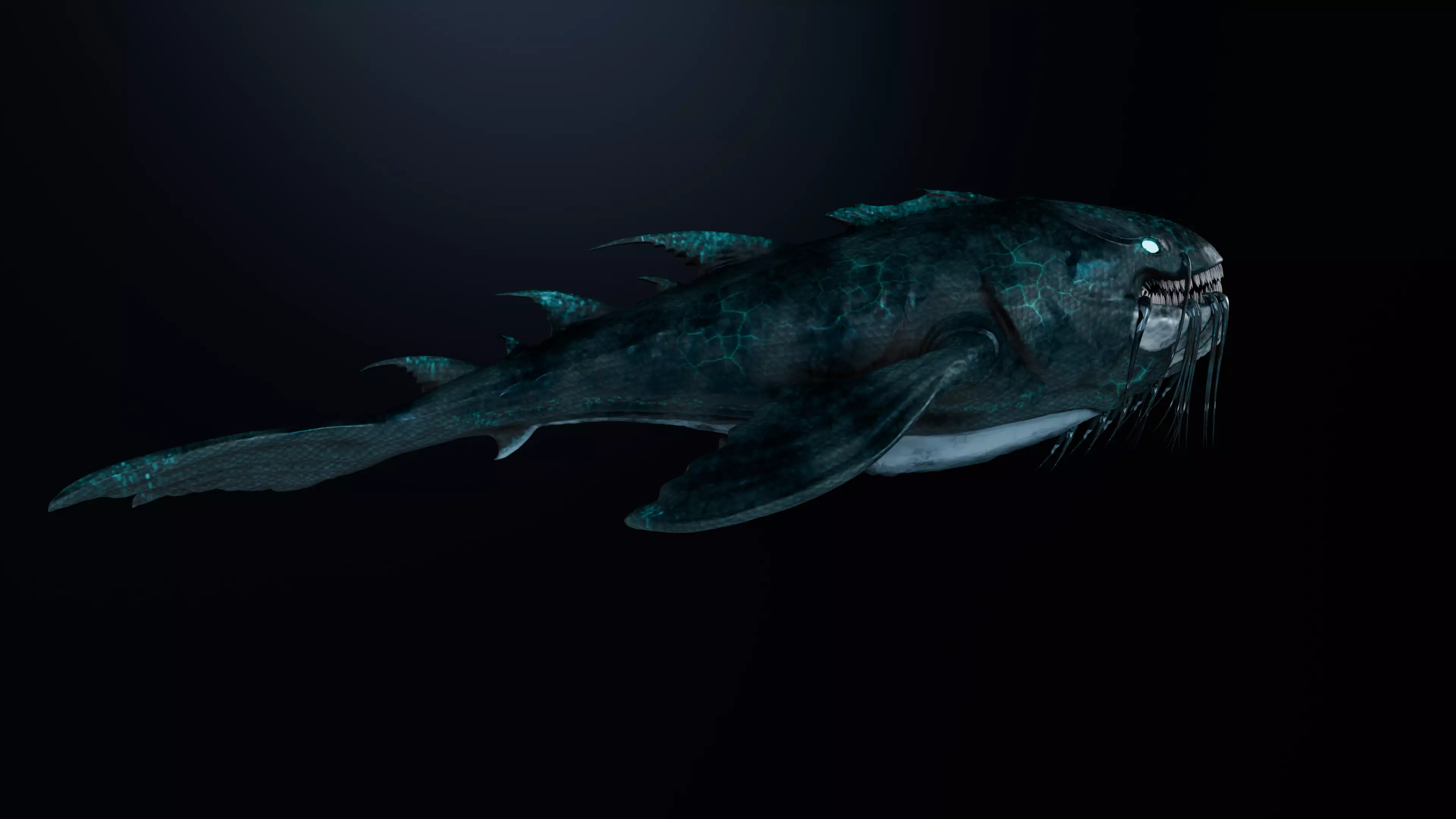 Monster fish Low-poly 3D model_0