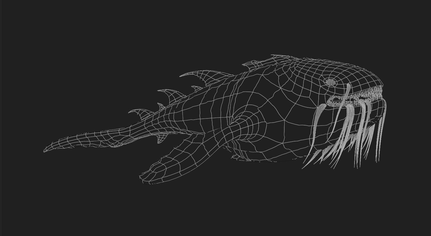 Monster fish Low-poly 3D model_3