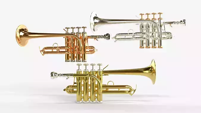 Piccolo Trumpet 3 Types of Materials  Brass Copper and Silver