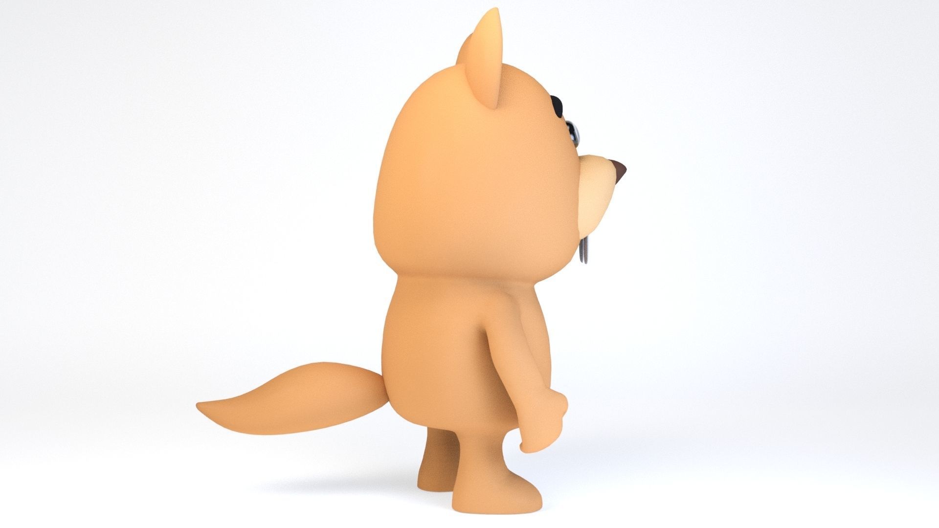 Cartoonish Humanoid squirrel Character Low-poly 3D model_2