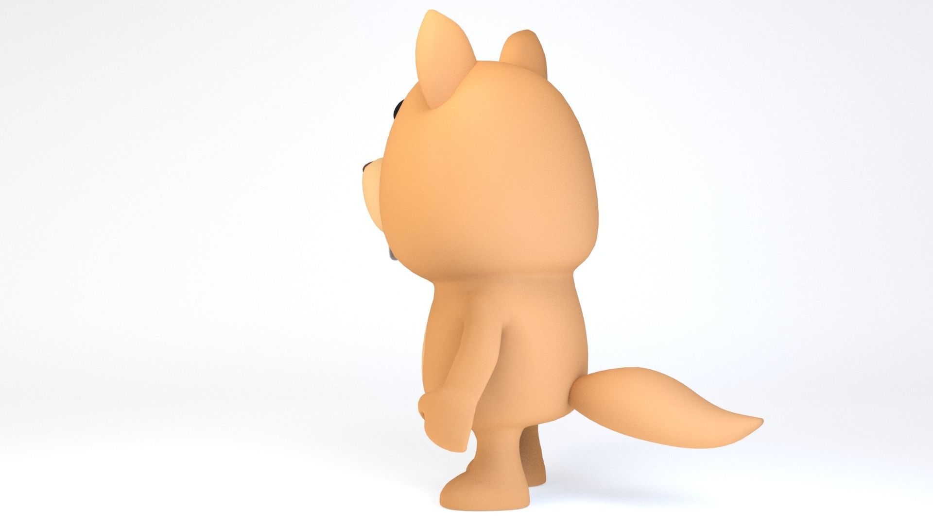 Cartoonish Humanoid squirrel Character Low-poly 3D model_4