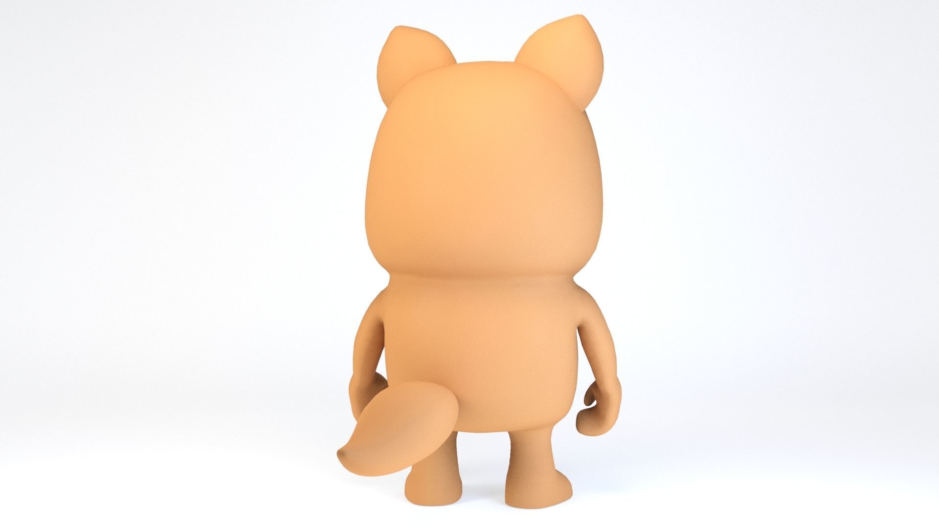 Cartoonish Humanoid squirrel Character Low-poly 3D model_3